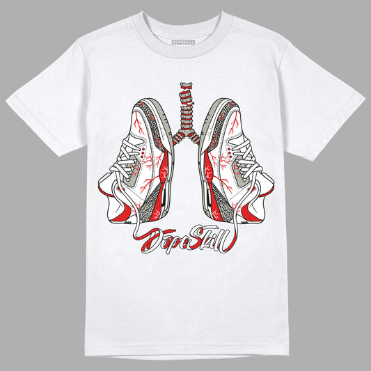 Fire Red 3s DopeSkill T-Shirt Breathe Graphic - White