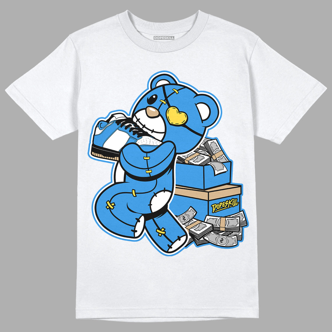 SB Dunk Low Homer DopeSkill T-Shirt Bear Steals Sneaker Graphic - White