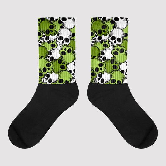 Drawn Skulls Sublimated Socks Match Dunk Low 'Chlorophyll'
