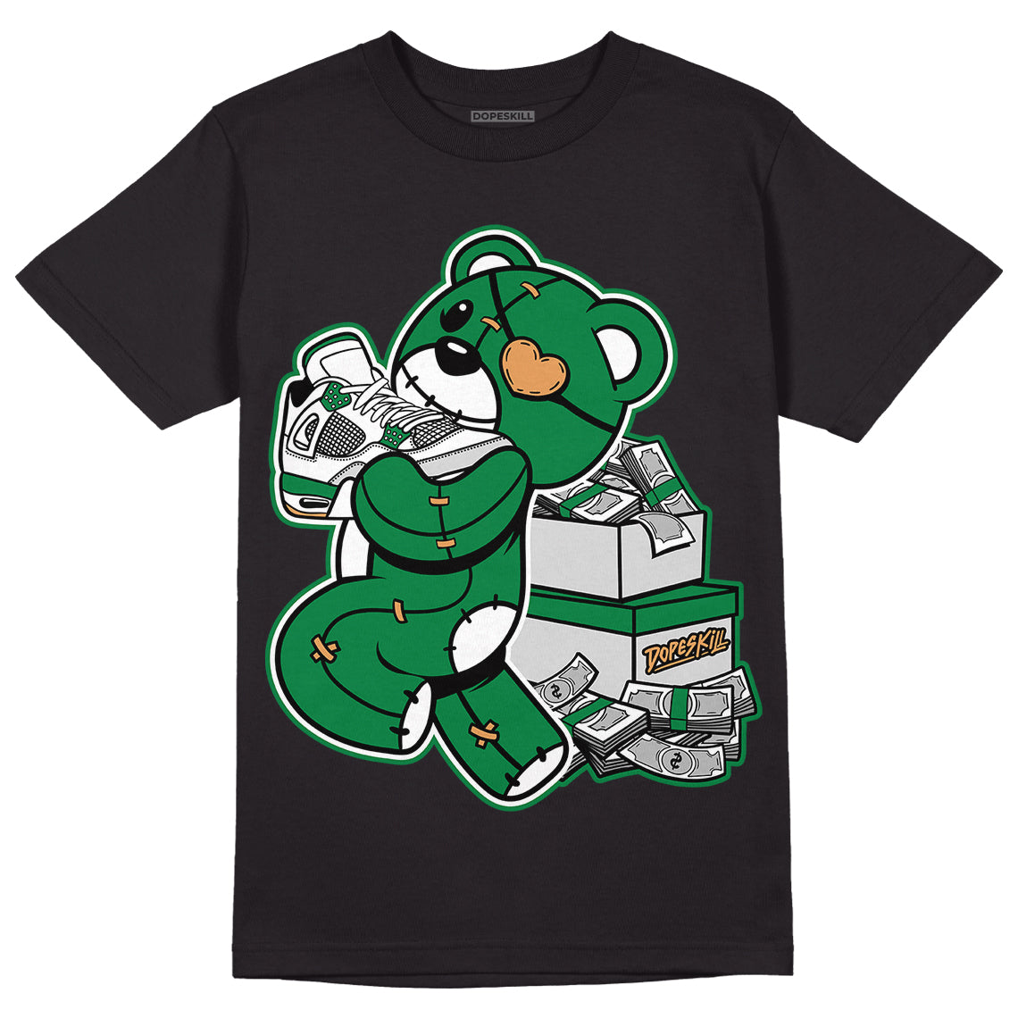 Nike SB x Jordan 4 “Pine Green” DopeSkill T-Shirt Bear Steals Sneaker Graphic Streetwear - Black