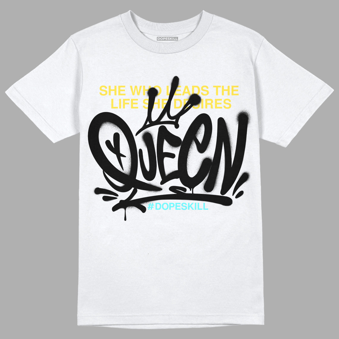 Jordan 5 Aqua DopeSkill T-Shirt Queen Graphic Streetwear - White