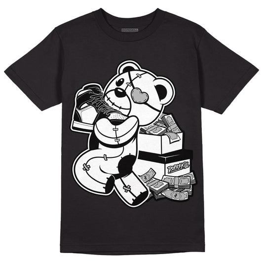Jordan 1 High 85 Black White DopeSkill T-Shirt Bear Steals Sneaker Graphic Streetwear - Black 
