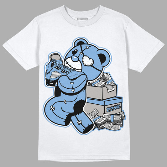 Jordan 5 Retro University Blue DopeSkill T-Shirt Bear Steals Sneaker Graphic Streetwear - White