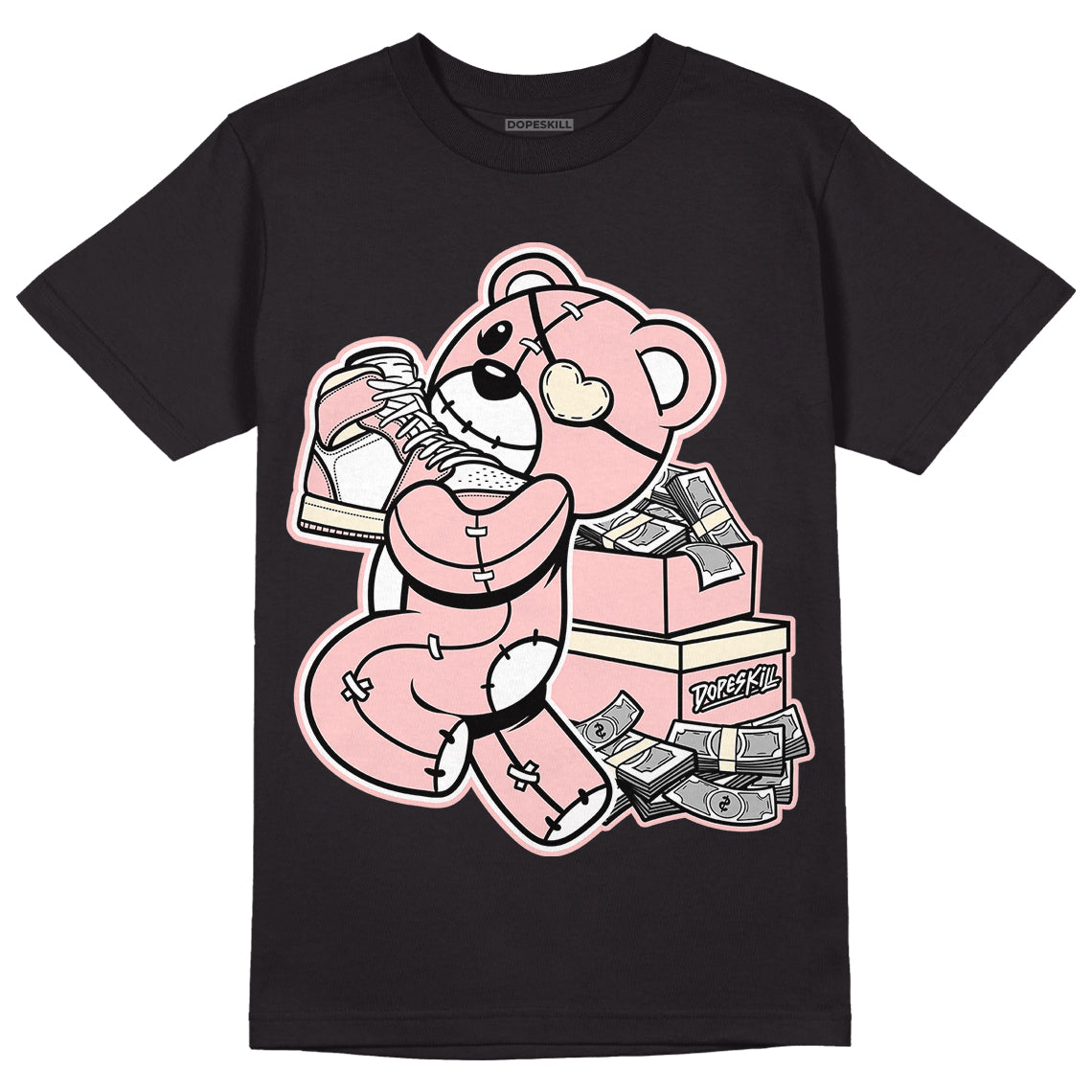 Jordan 1 High OG WMNS Washed Pink DopeSkill T-Shirt Bear Steals Sneaker Graphic Streetwear - Black