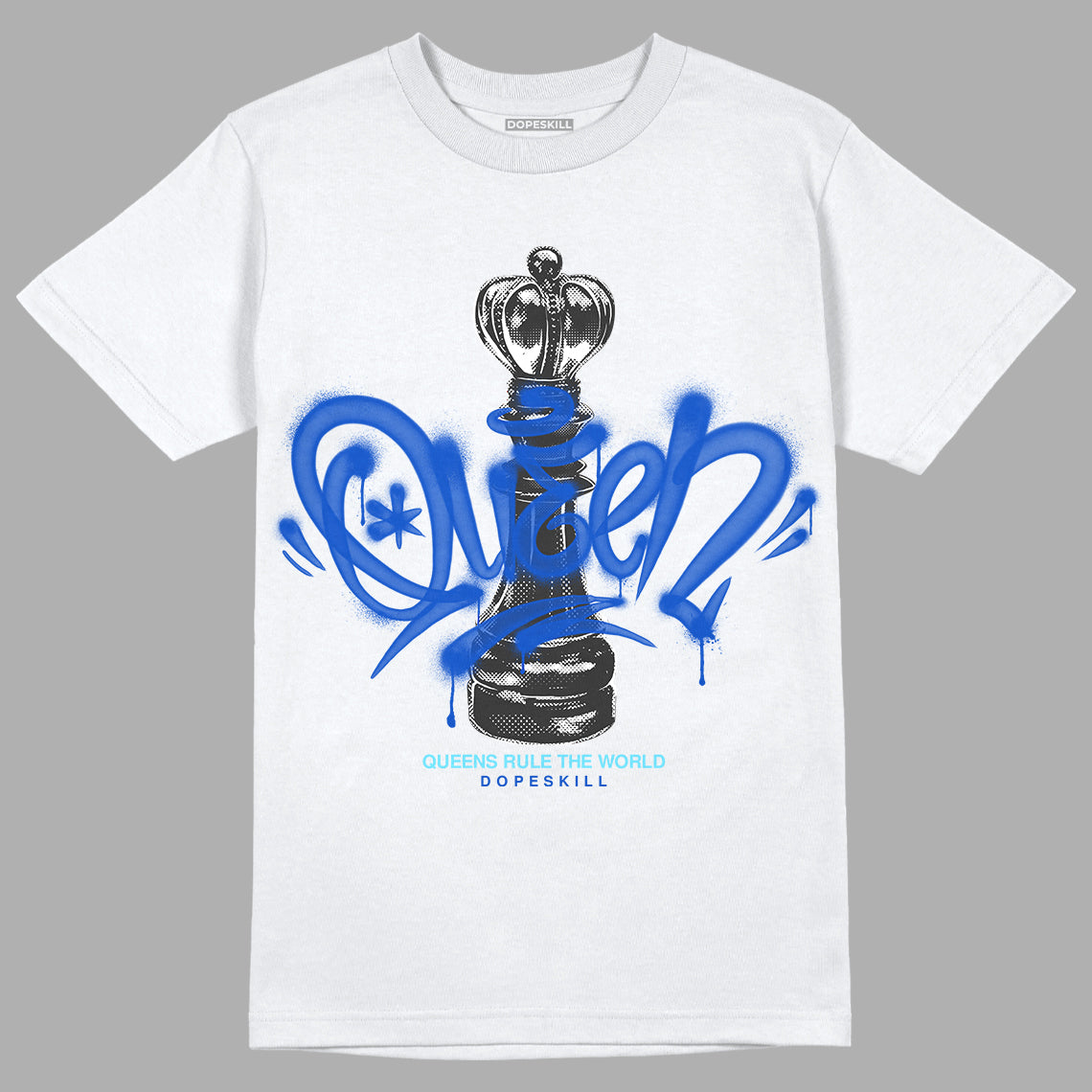 Dunk Low Argon DopeSkill T-Shirt Queen Chess Graphic Streetwear - White