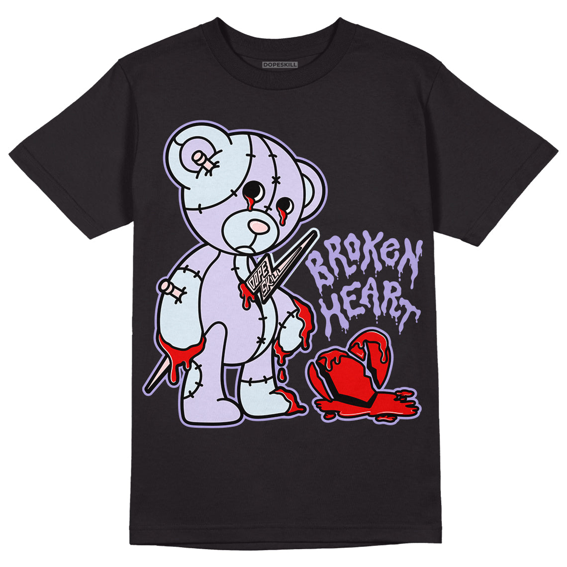 Easter Dunk Low DopeSkill T-Shirt Broken Heart Graphic - Black