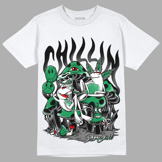 Jordan 1 Low Lucky Green DopeSkill T-Shirt Chillin Graphic Streetwear - White