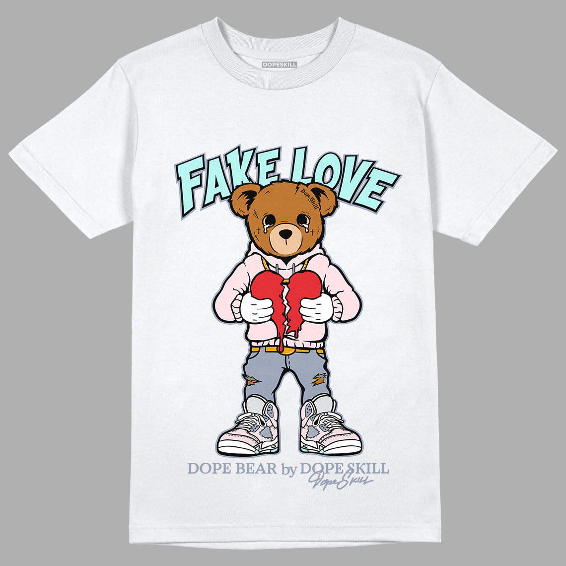 Jordan 5 Easter DopeSkill T-Shirt Fake Love Graphic - White