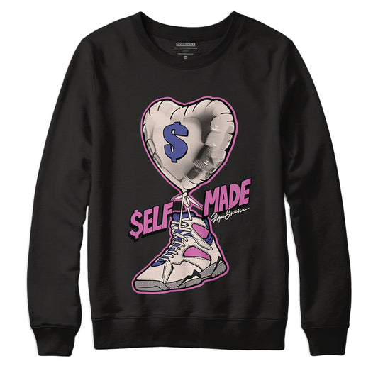 Jordan 7 SE Sapphire DopeSkill Sweatshirt Self Made Graphic - Black 