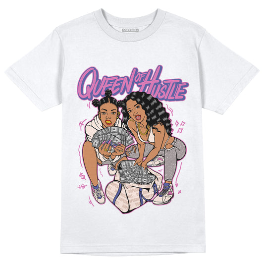 Jordan 7 SE Sapphire DopeSkill T-Shirt Queen Of Hustle Graphic - White 