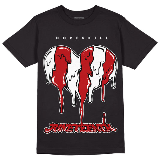 Playoffs 13s DopeSkill T-Shirt Juneteenth Heart Graphic - Black
