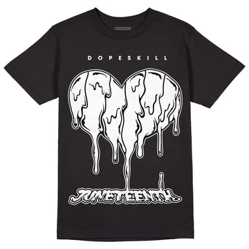 Jordan 1 High 85 Black White DopeSkill T-Shirt  Juneteenth Heart Graphic Streetwear  - Black