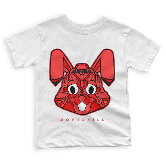 Chile Red 9s DopeSkill Toddler Kids T-shirt Sneaker Rabbit Graphic