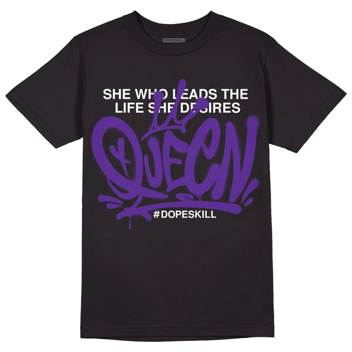 Dark Iris 3s DopeSkill T-Shirt Queen Graphic - Black