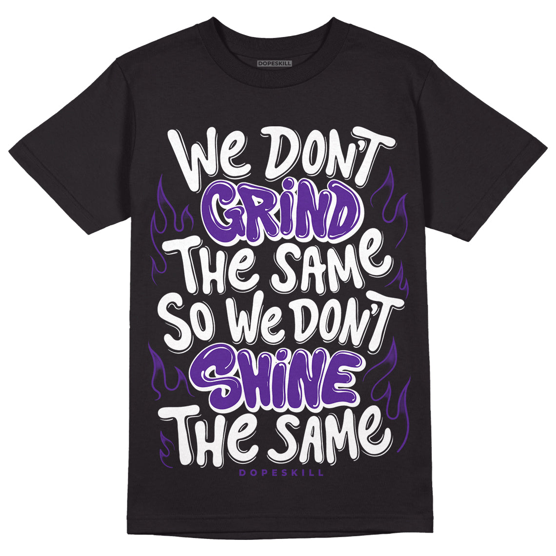 Dark Iris 3s DopeSkill T-Shirt Grind Shine Graphic - Black 