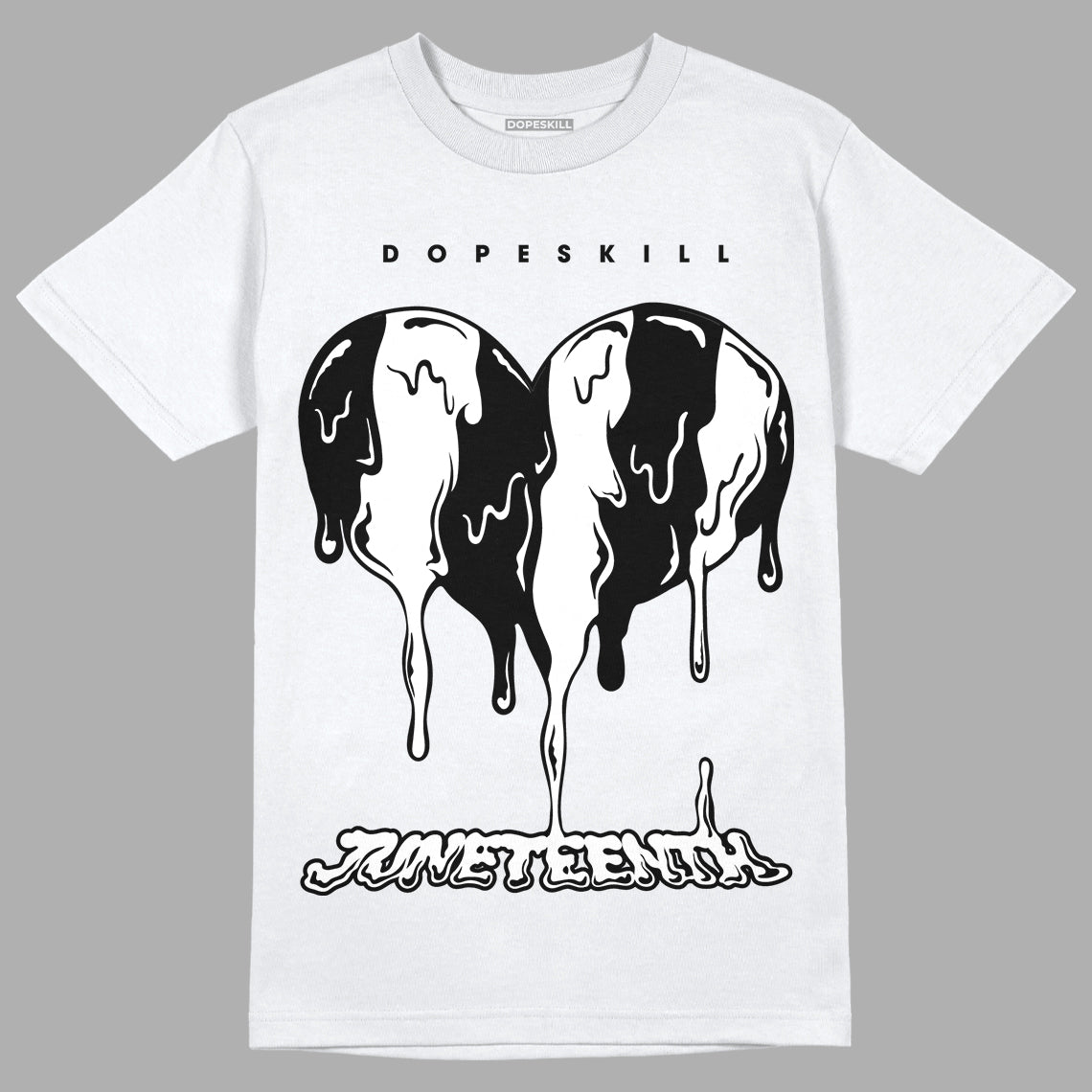 Jordan 1 High 85 Black White DopeSkill T-Shirt  Juneteenth Heart Graphic Streetwear - White 