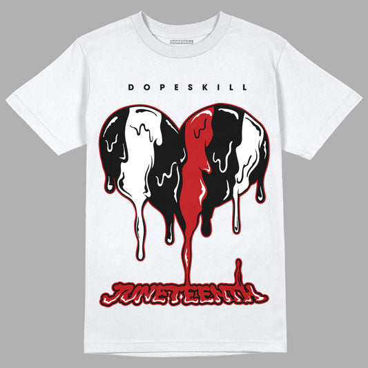 Playoffs 13s DopeSkill T-Shirt Juneteenth Heart Graphic - White