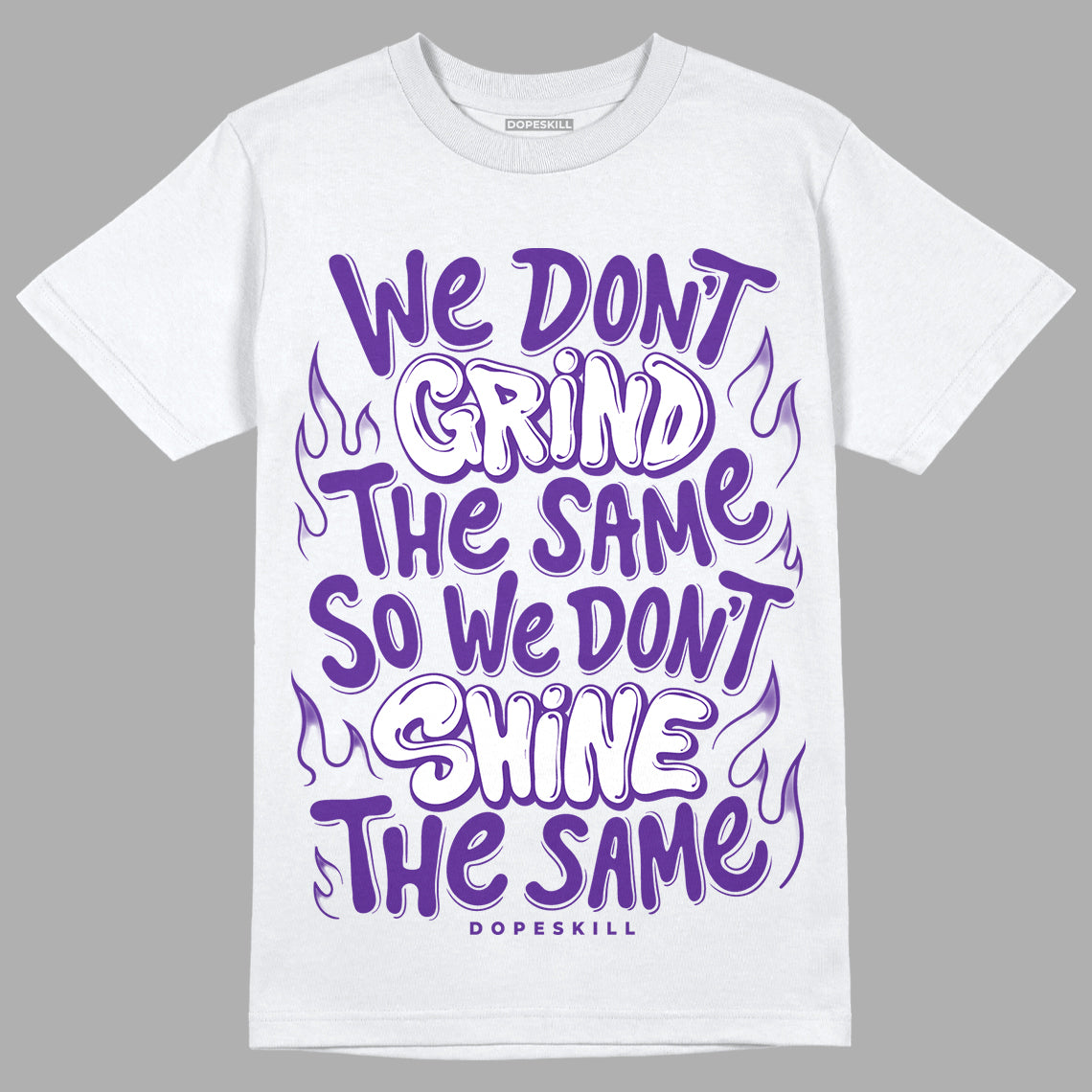 Dark Iris 3s DopeSkill T-Shirt Grind Shine Graphic - White 