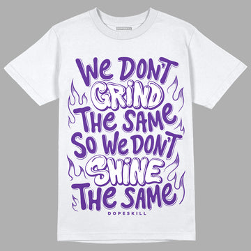 Dark Iris 3s DopeSkill T-Shirt Grind Shine Graphic - White 