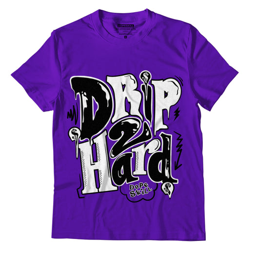 AJ 13 Court Purple DopeSkill Purple T-shirt Drip Too Hard Graphic