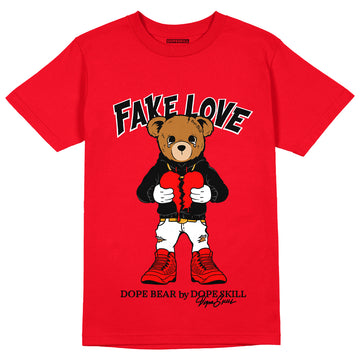 AJ 9 Chile Red DopeSkill Chile Red T-shirt Fake Love Graphic