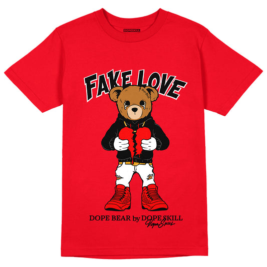 AJ 9 Chile Red DopeSkill Chile Red T-shirt Fake Love Graphic