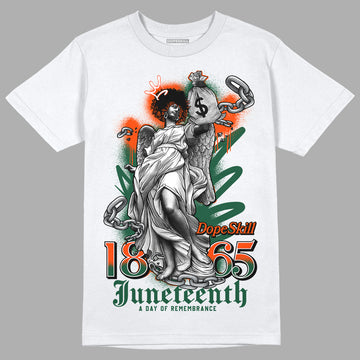 Dunk Low Team Dark Green Orange DopeSkill T-Shirt Juneteenth Graphic - White