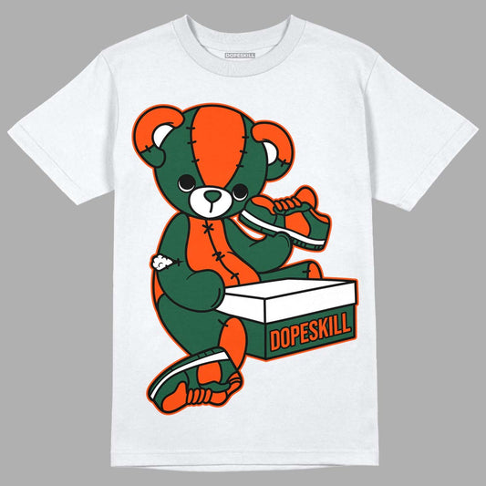 Dunk Low Team Dark Green Orange DopeSkill T-Shirt Sneakerhead BEAR Graphic - White