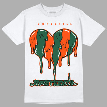 Dunk Low Team Dark Green Orange DopeSkill T-Shirt Juneteenth Heart Graphic - White