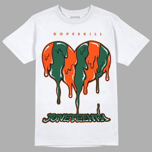 Dunk Low Team Dark Green Orange DopeSkill T-Shirt Juneteenth Heart Graphic - White