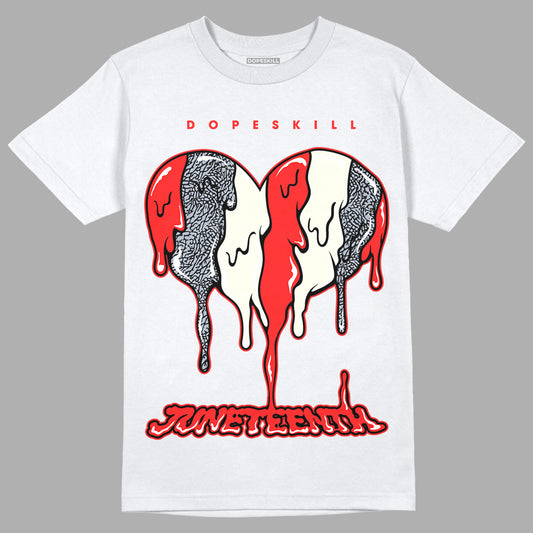 Jordan 3 Retro White Cement Reimagined DopeSkill T-Shirt Juneteenth Heart Graphic Streetwear - White