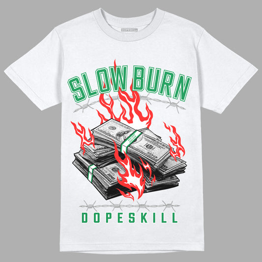 Jordan 3 WMNS “Lucky Green” DopeSkill T-Shirt Slow Burn Graphic Streetwear - White