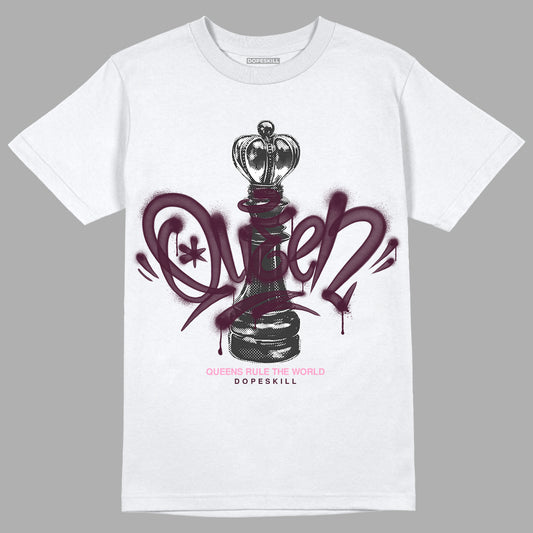 Dunk Low Night Maroon and Medium Soft Pink DopeSkill T-Shirt Queen Chess Graphic Streetwear Streetwear - White