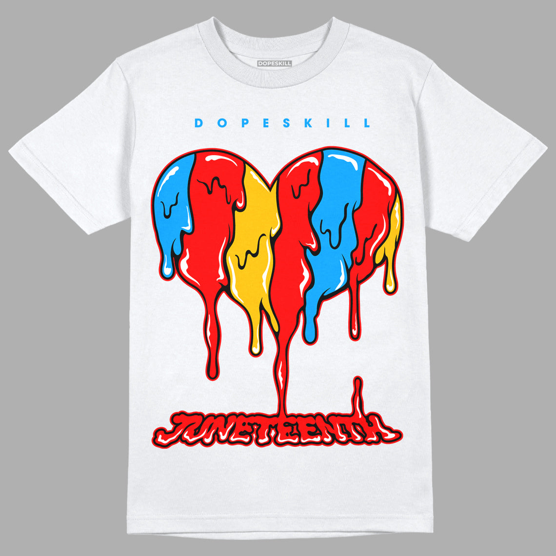 Fruity Pebbles Dunks DopeSkill T-Shirt Juneteenth Heart Graphic - White