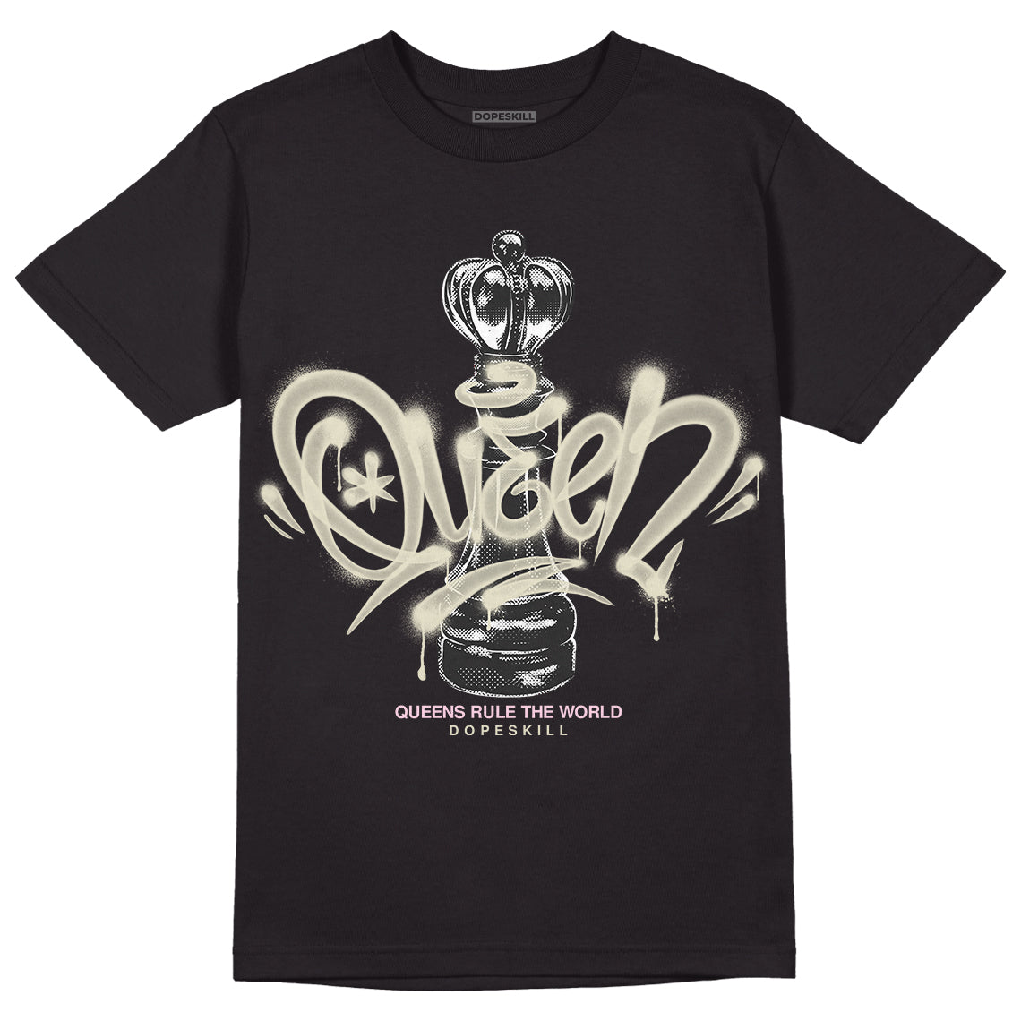 Dunk Low Night Maroon and Medium Soft Pink DopeSkill T-Shirt Queen Chess Graphic Streetwear Streetwear - Black