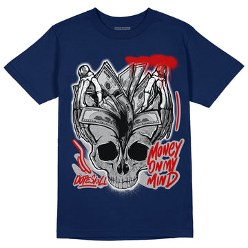 Midnight Navy 4s DopeSkill Midnight Navy T-shirt MOMM Skull Graphic