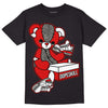 Fire Red 3s DopeSkill T-Shirt Sneakerhead BEAR Graphic - Black