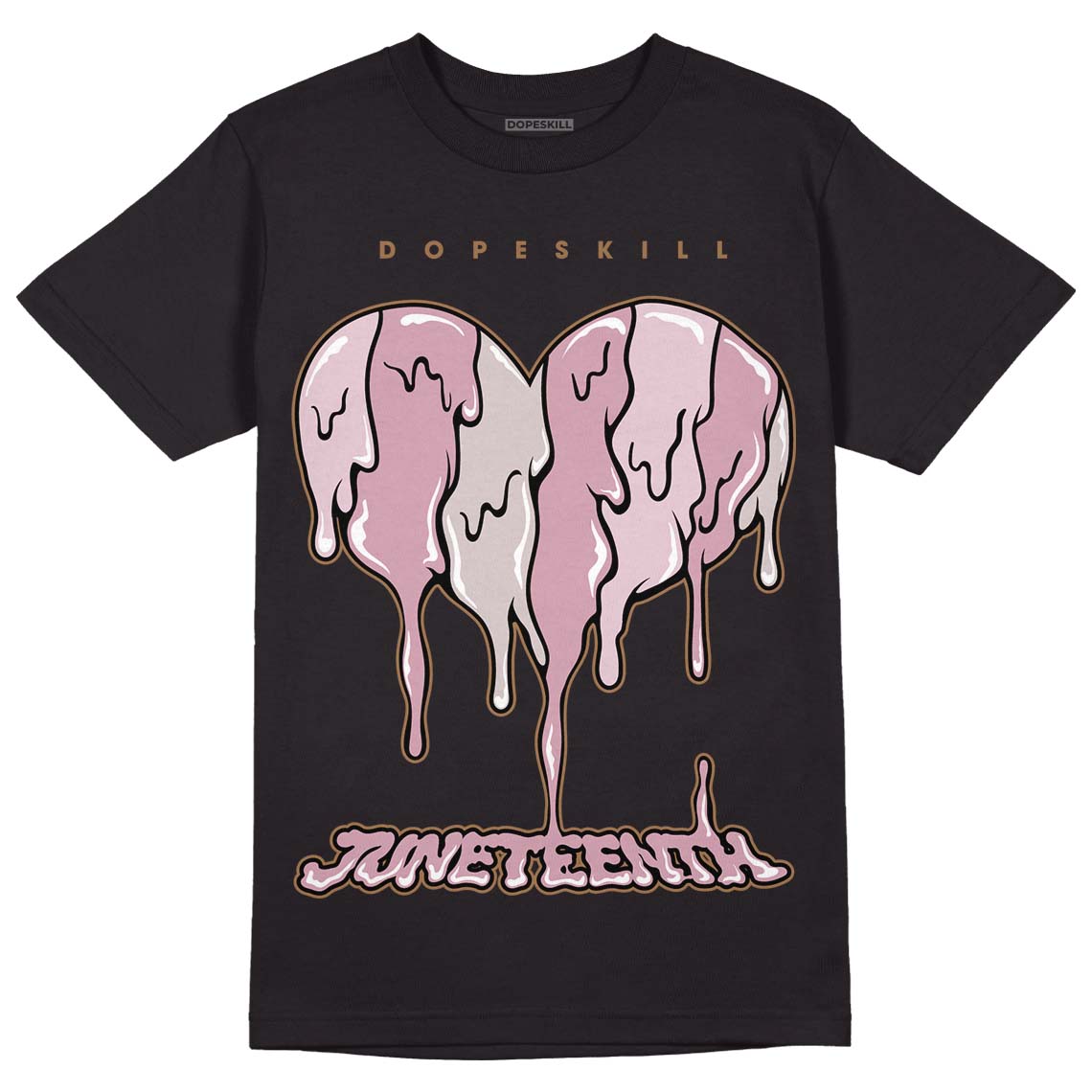 Dunk Low Teddy Bear Pink DopeSkill T-Shirt Juneteenth Heart Graphic - Black 