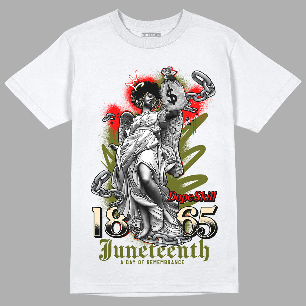 Travis Scott x Jordan 1 Low OG “Olive” DopeSkill T-Shirt Juneteenth Graphic Streetwear - White