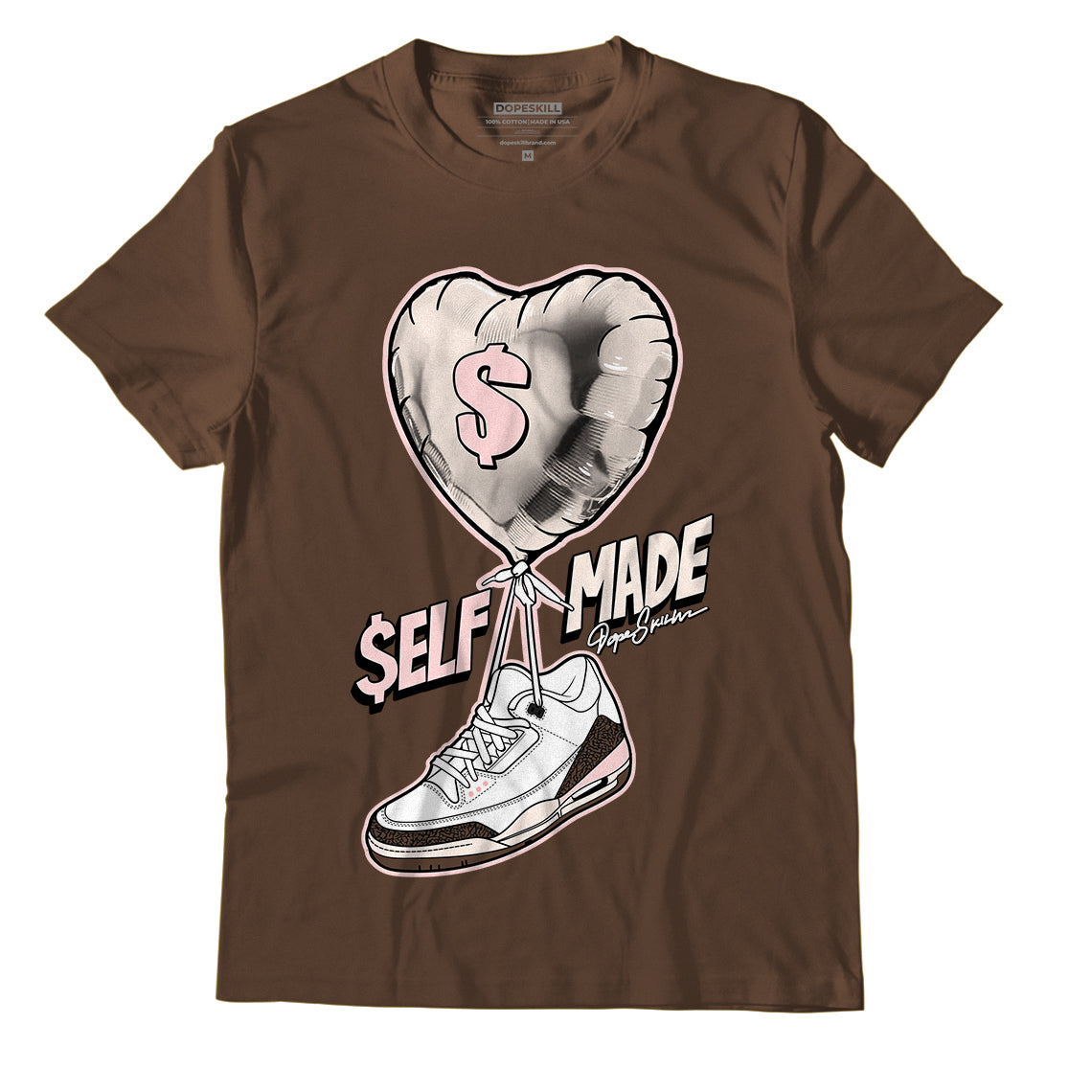 Jordan 3 Neapolitan DopeSkill Dark Mocha T-shirt Self Made Graphic