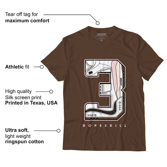 AJ 3 Neapolitan DopeSkill Dark Mocha T-shirt Number No.3 Graphic