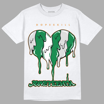 Nike SB x Jordan 4 “Pine Green” DopeSkill T-Shirt Juneteenth Heart Graphic Streetwear - White