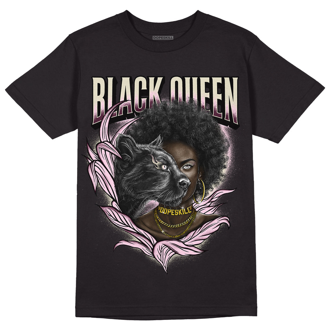 Dunk Low Night Maroon and Medium Soft Pink DopeSkill T-Shirt New Black Queen Graphic  Streetwear - Black