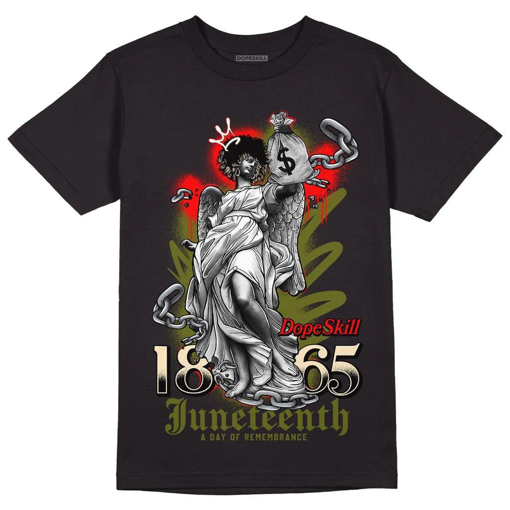 Travis Scott x Jordan 1 Low OG “Olive” DopeSkill T-Shirt Juneteenth Graphic Streetwear - Black