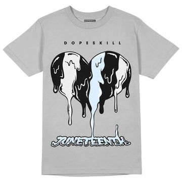 Black Metallic Chrome 6s DopeSkill Metallic Silver T-shirt Juneteenth Heart Graphic