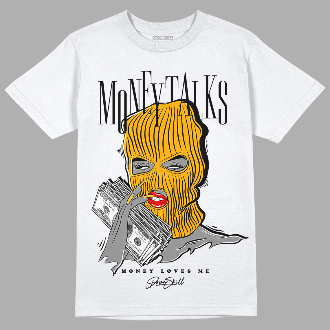 Black Taxi 12s DopeSkill T-Shirt Money Talks Graphic - White 