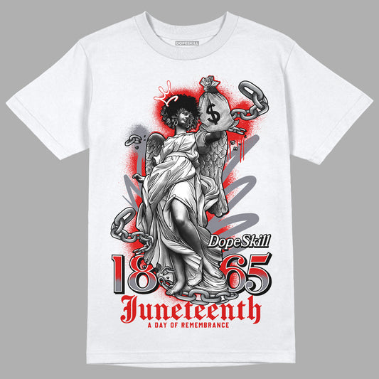 Gym Red 9s DopeSkill T-Shirt Juneteenth Graphic - White 