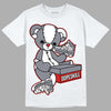  Fire Red 9s DopeSkill T-Shirt Sneakerhead BEAR Graphic - White 