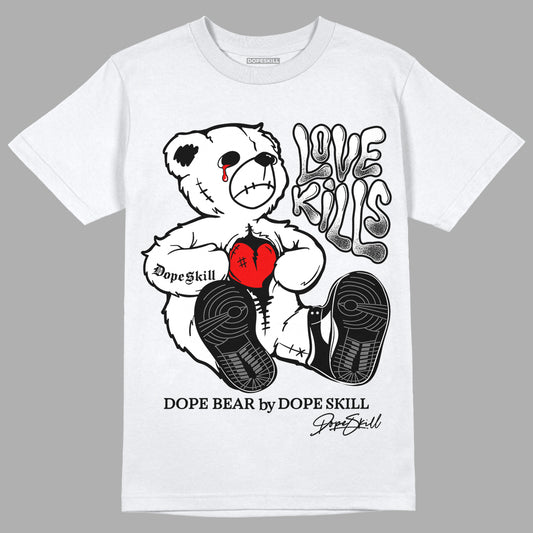 Jordan 1 High 85 Black White DopeSkill T-Shirt Love Kills Graphic Streetwear - White 