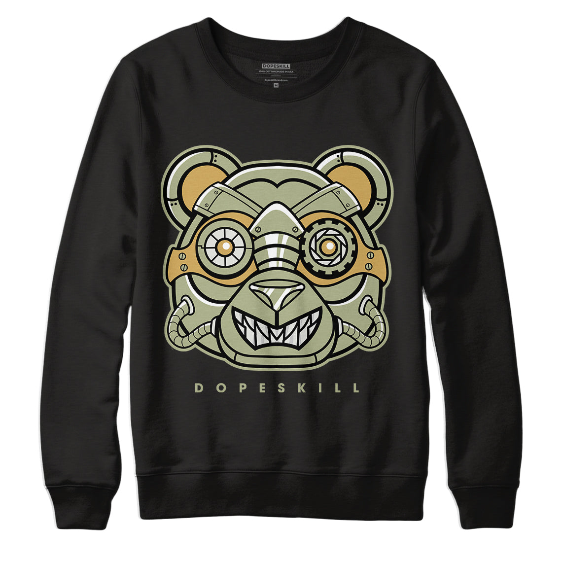 Jordan 5 Jade Horizon DopeSkill Sweatshirt Robo Bear Graphic - Black 